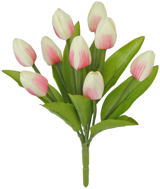 80310-CRPK | 13" | TULIP BUSH X9 | CREAM/PINK - A&B Wholesale Market Inc