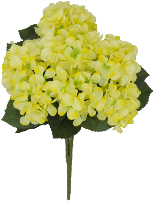 80312-YEL 22" Hydrangea Bush x7 - A&B Wholesale Market Inc