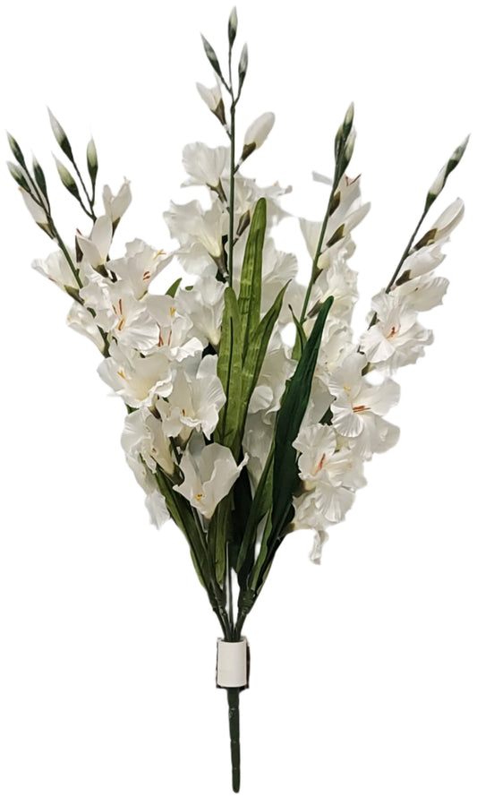 80358-WT  30" Satin Gladiolus Bush x5