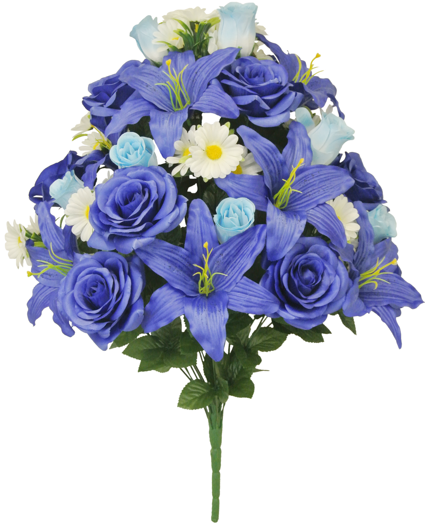 80359A-BL | 28" | LILIUM ROSE MIXED BUSH | BLUE