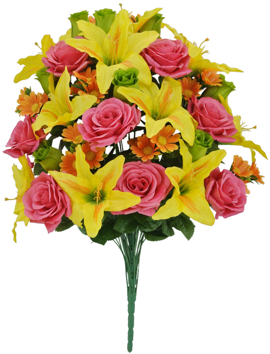 80359A-FESTIVE | 28" | LILIUM ROSE MIXED BUSH | FESTIVE