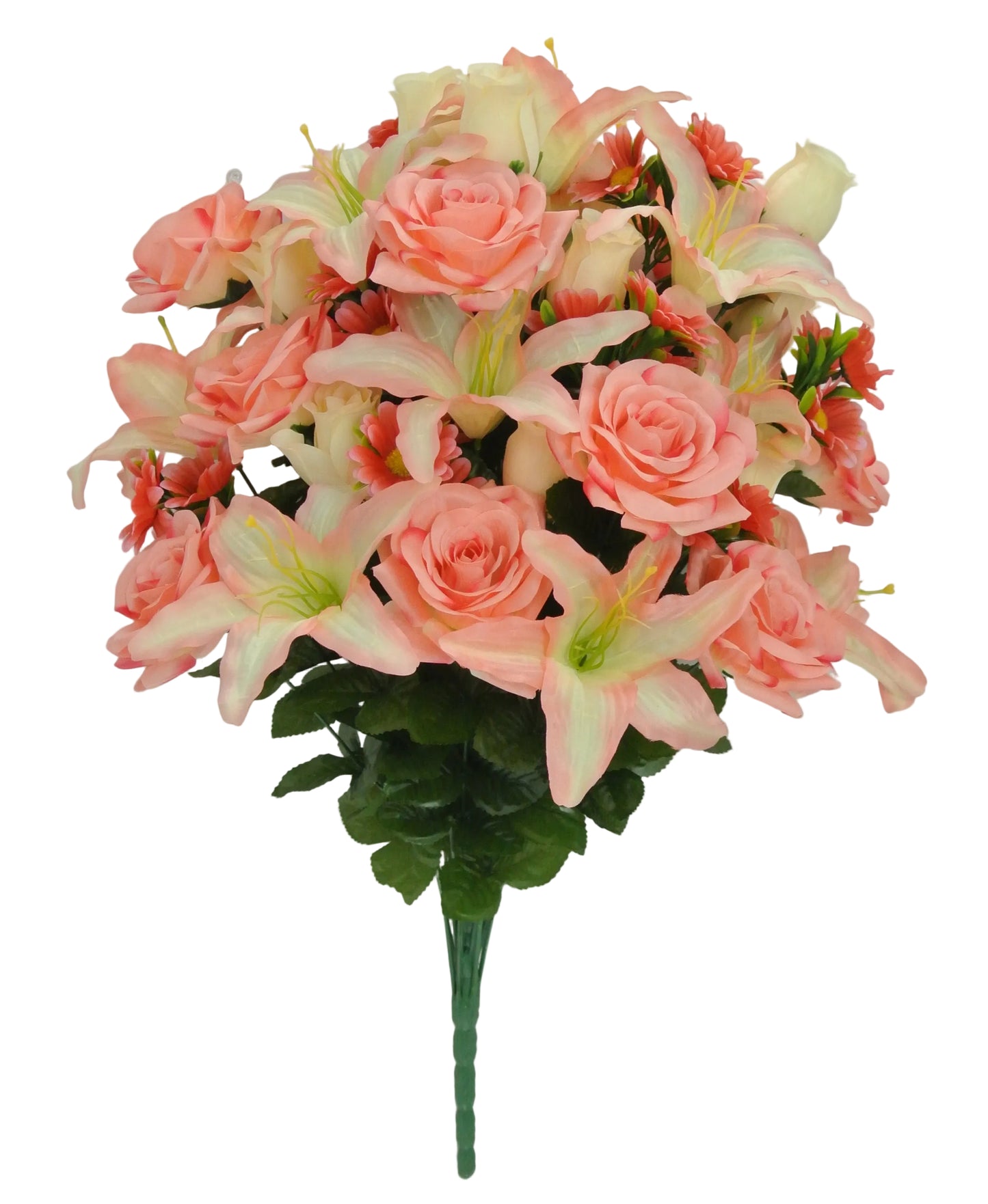 80359A-PHCR | 28" | LILIUM ROSE MIXED BUSH | PEACH/CREAM