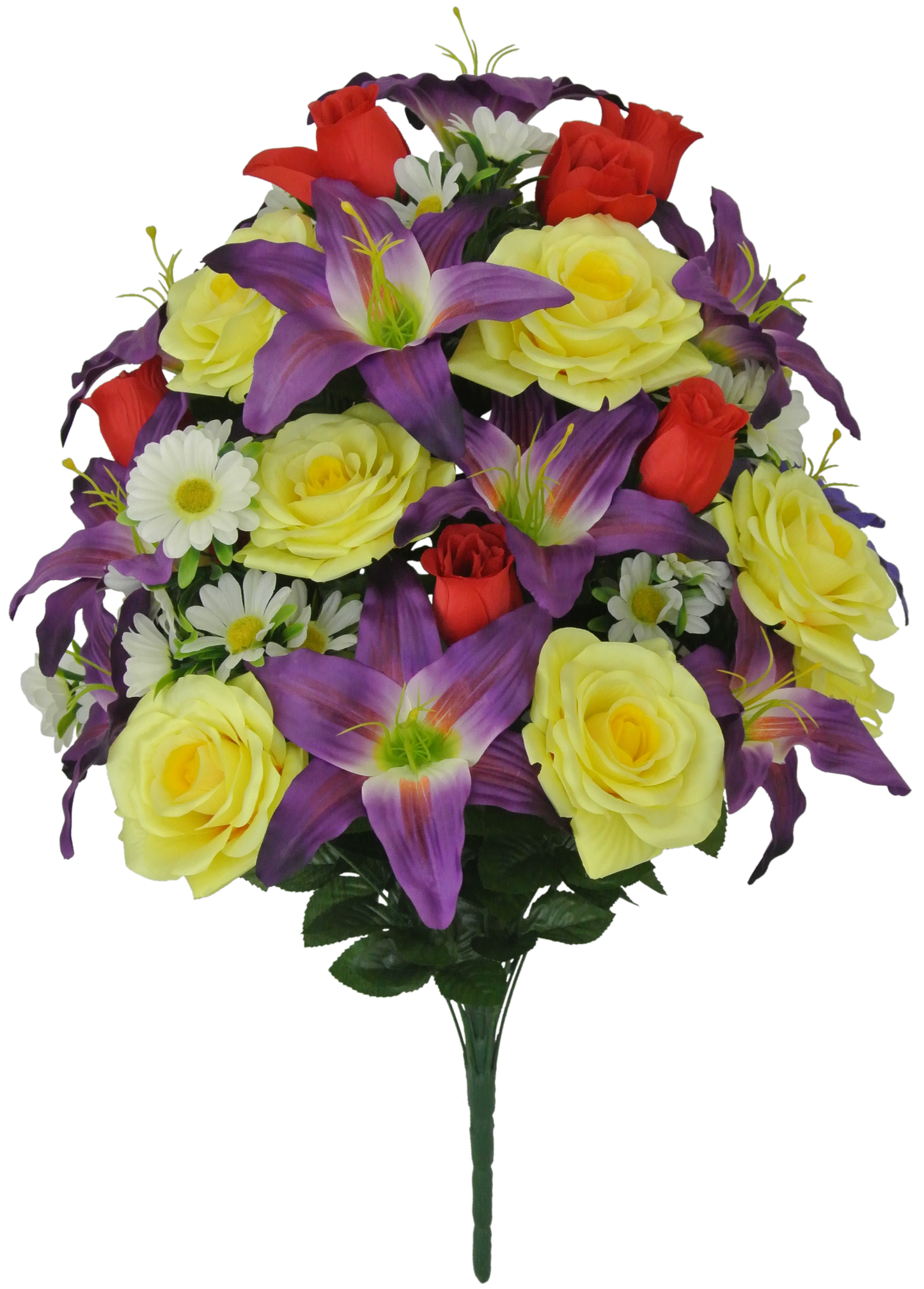 80359A-RDPUYEL  28" LILIUM ROSE MIXED BUSH X36- RED/PURPLE/YELLOW