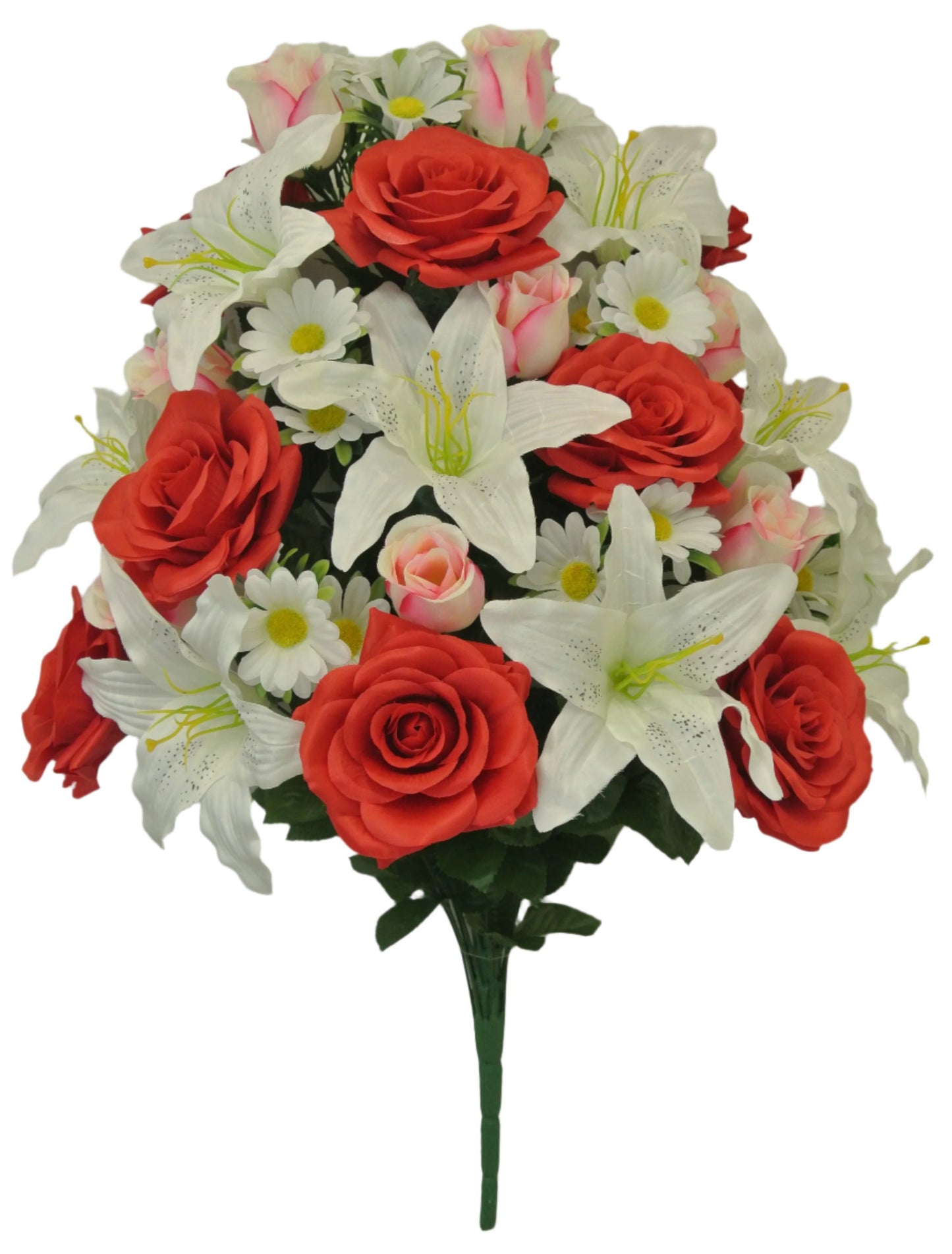 80359A-RDWT 28" LILIUM ROSE MIXED BUSH X36- RED/WHITE