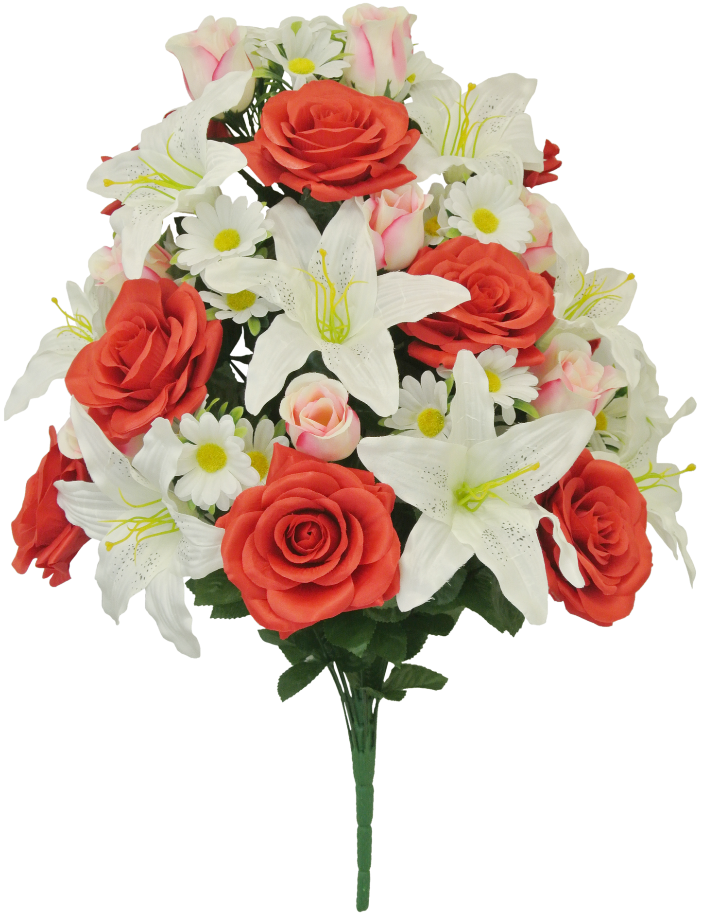 80359A-RDWT | 28" | LILIUM ROSE MIXED BUSH | RED/WHITE