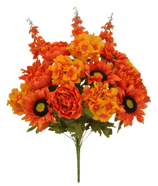 80531-OR | 24" | PEONY HYDRANGEA BUSH | ORANGE