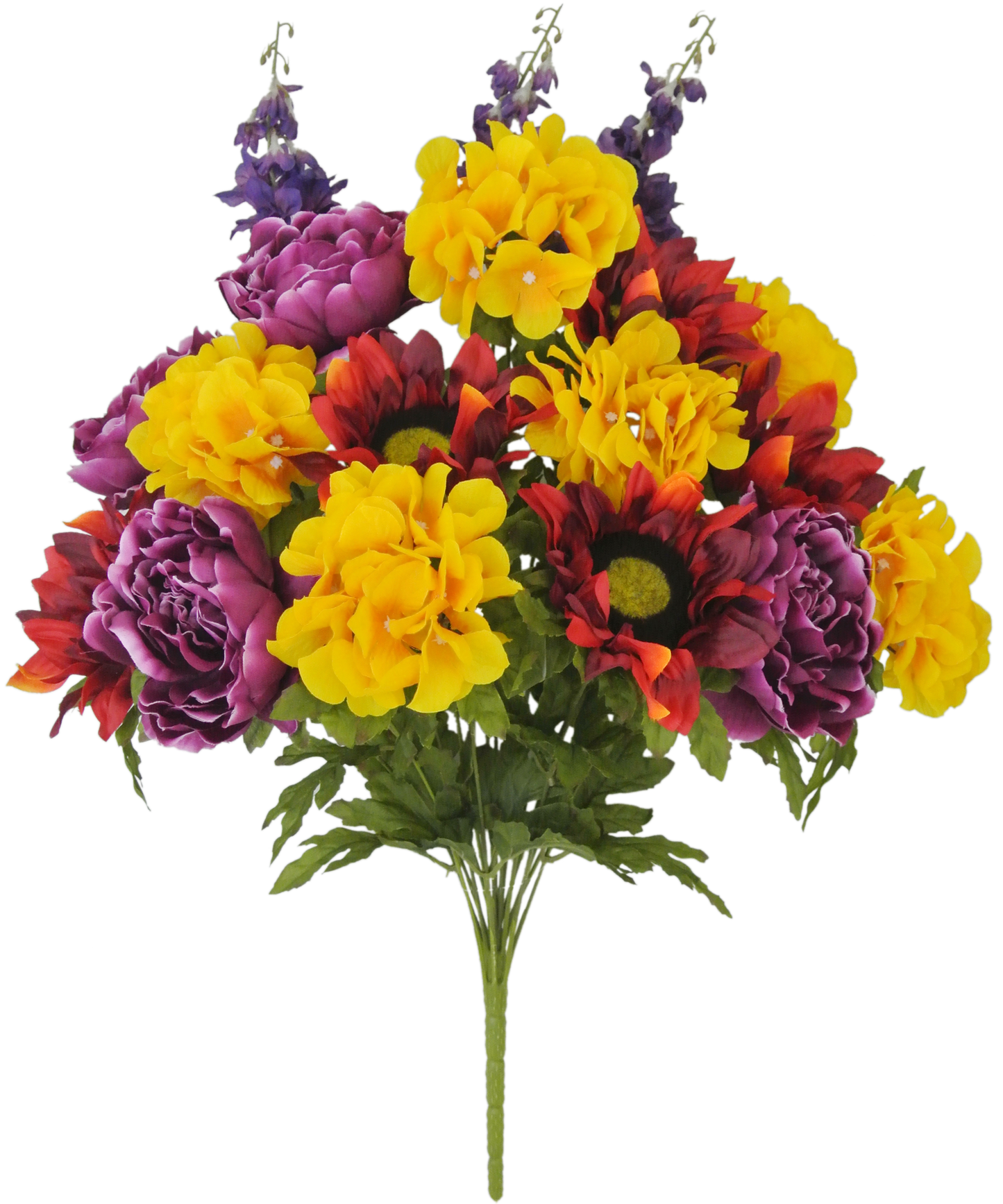 80531-RDYELPU| 24" | PEONY HYDRANGEA BUSH |RED/YEL/PURPLE