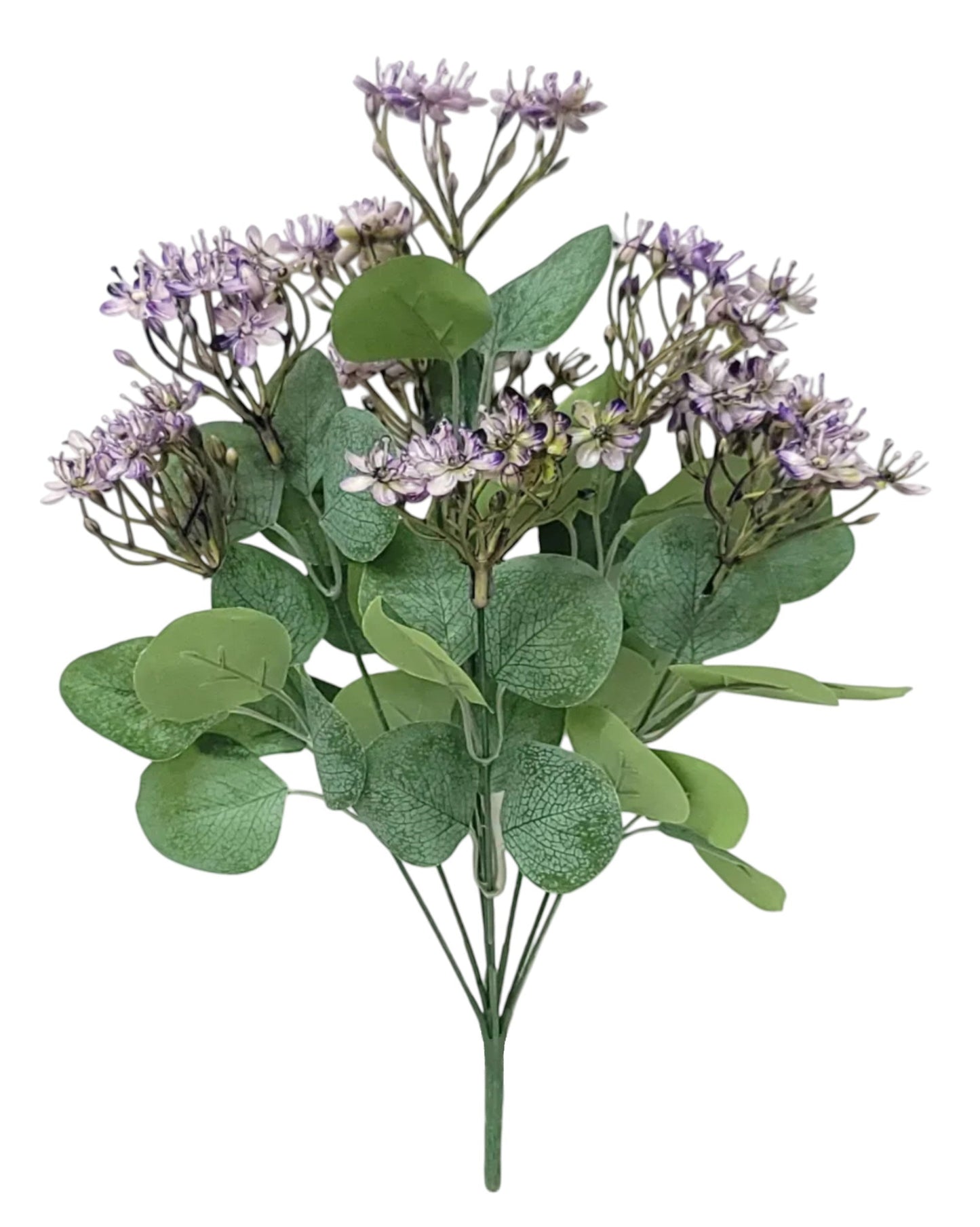 80805 | Mini Flower w/Eucalyptus x9 | Purple - A&B Wholesale Market Inc