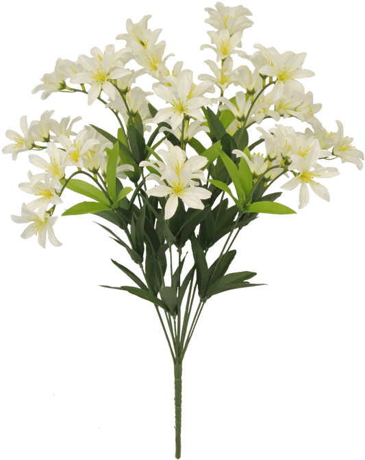 80999-CR | 20" | SATIN FREESIA BUSH X12 | CREAM