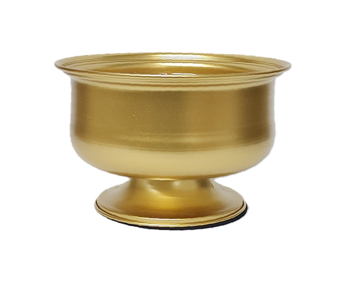 8105GO | METAL PLANTER W/BASE ALL GOLD