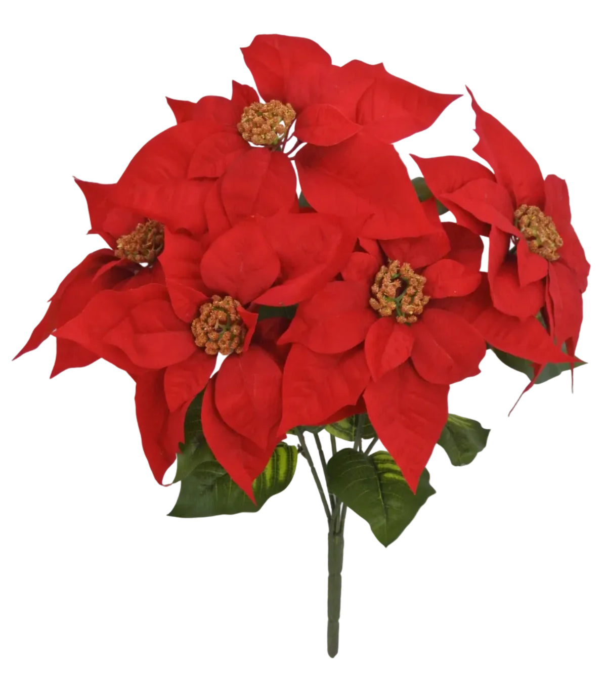 81991-RD | 20" | POINSETTIA BUSH X5 | RED
