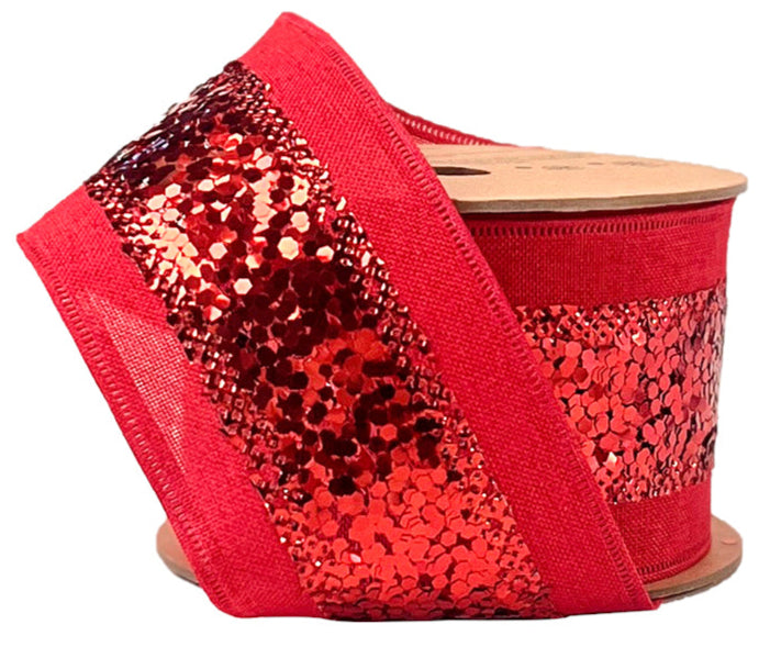 WR-10231-063-10 | 2.5" | Metallic Striped | Red | 10yds