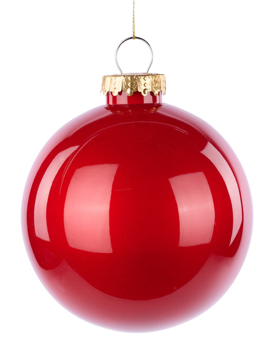 XH966224 |120Mm | Lacquer/Glass Look Ornament | Red