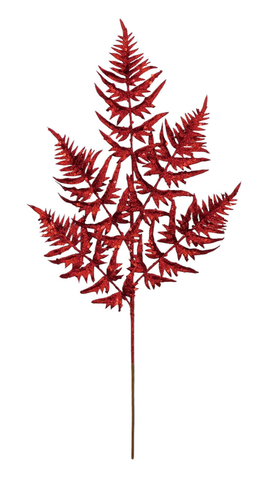 83080-RD | 25" | Xmas Fern Spray x3 | Red
