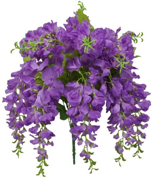 83437-DK.PU 26" WISTERIA BUSH X12 - A&B Wholesale Market Inc