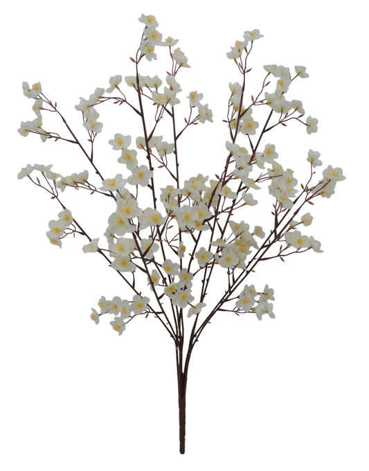 83485-WT | White | 25" | Blossom Bush X10