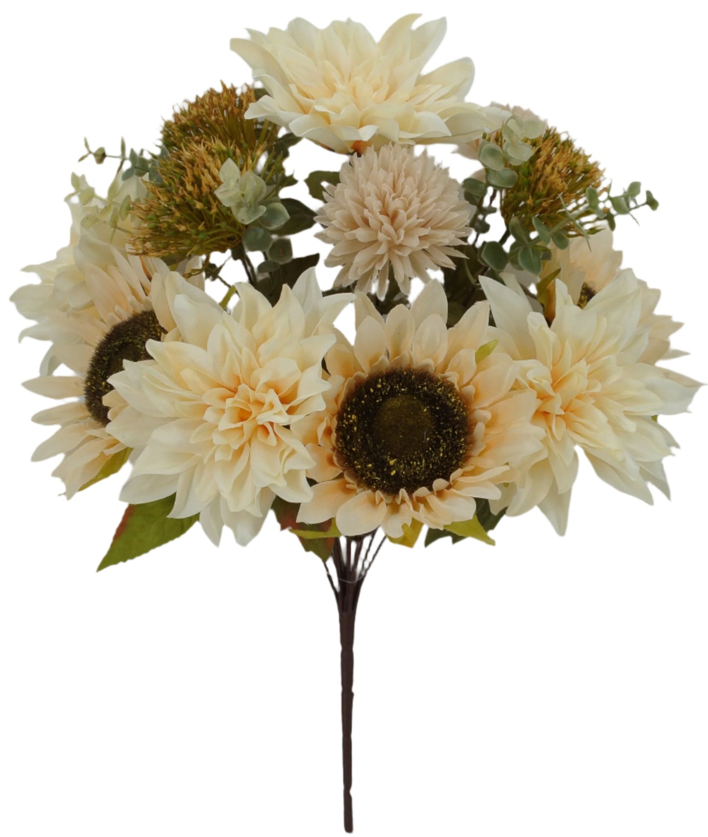 83614-BEIGE | 19" | MIXED DAHLIA SUNFLOWER | BEIGE
