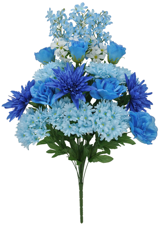 84053-2TBL | 29" | ROSE SPIDER MUM DAISY | TT. BLUE