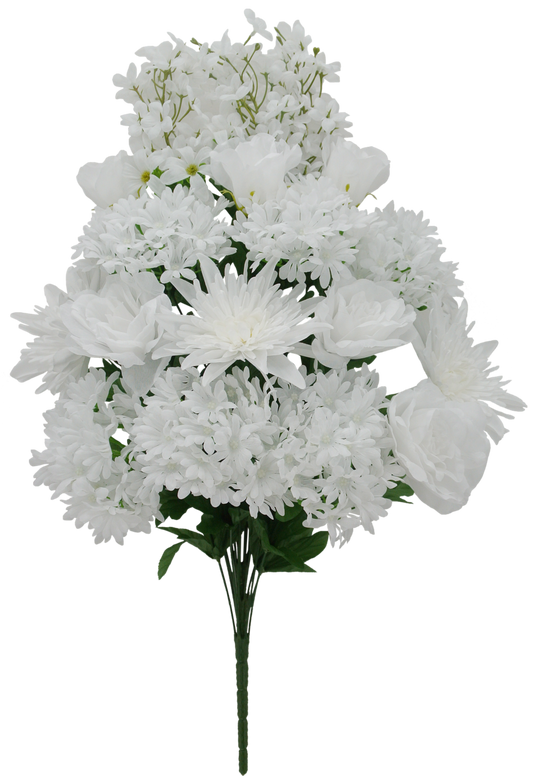 84053-WT | 29" | ROSE SPIDER MUM DAISY | WHITE