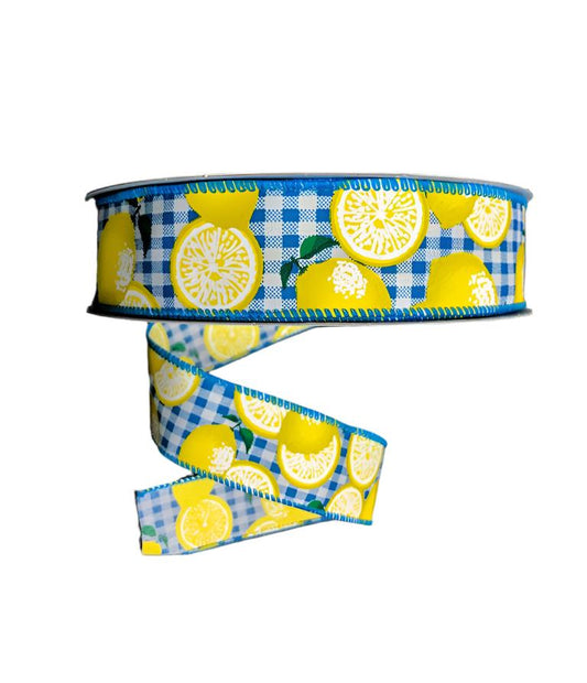 841-09-111 Blue-White Gingham/Lemons - A&B Wholesale Market Inc