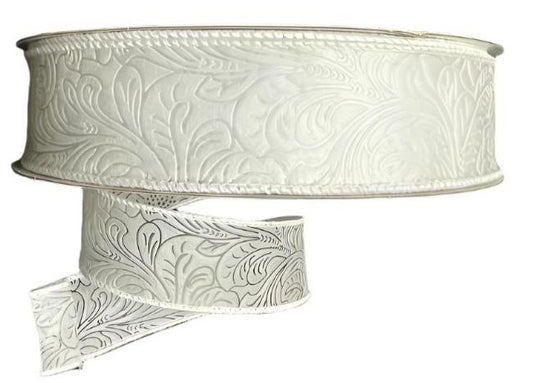 984209-01C  | 1.5" | WHITE | FLOWER EMBOSSED | WATER RESISTANT | 50YD