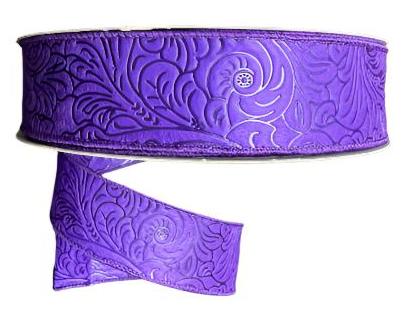 984209-11C | 1.5" | PURPLE | FLOWER EMBOSSED | WATER RESISTANT | 50YD