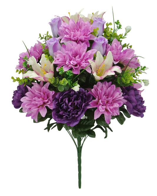 84126-2TPU | 24" | PEONY DAHLIA LILY ROSE BUSH | TT. PURPLE