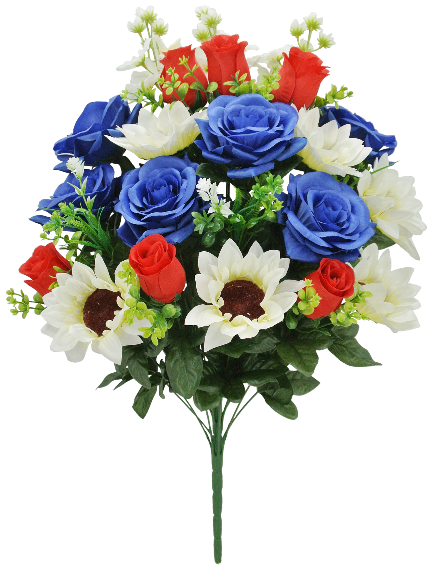84127-RDWTBL | 26" | Rose Sunflower Bush x24 | Red/White/Blue