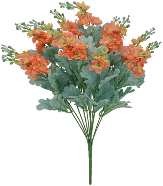 84296-OR |  24" | Delphinium Bush x12 | Orange - A&B Wholesale Market Inc