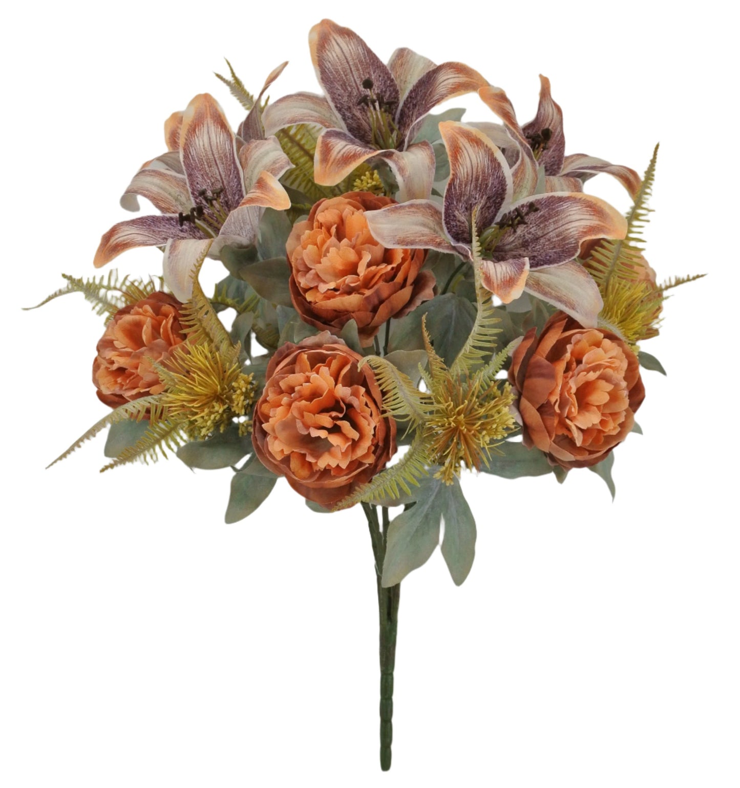 84565-BRN | 23" | PEONY TIGER LILY BUSH | BROWN