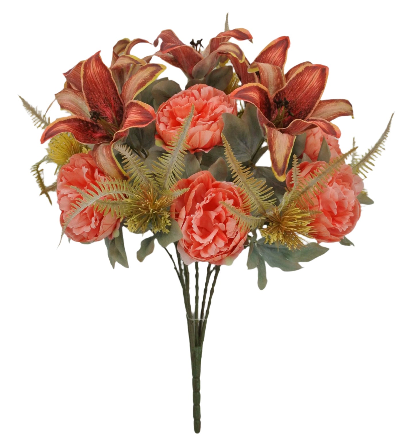 84565-CORAL | 23" | PEONY TIGER LILY BUSH | CORAL