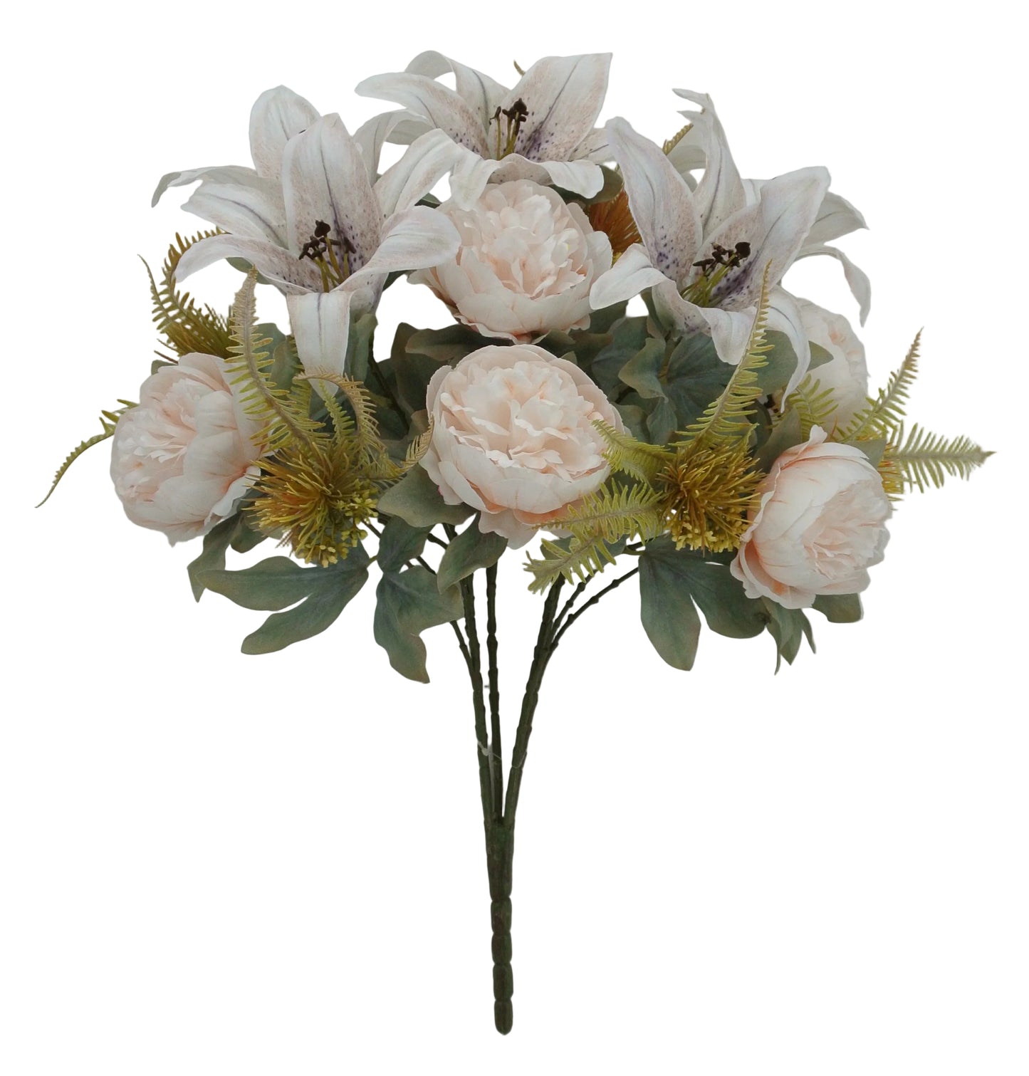 84565-IVORY | 23" | PEONY TIGER LILY BUSH | IVORY