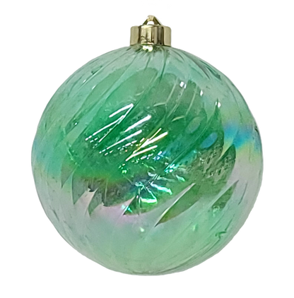 84639 | 7" | BALL ORNAMENT | GREEN IRIDESCENT