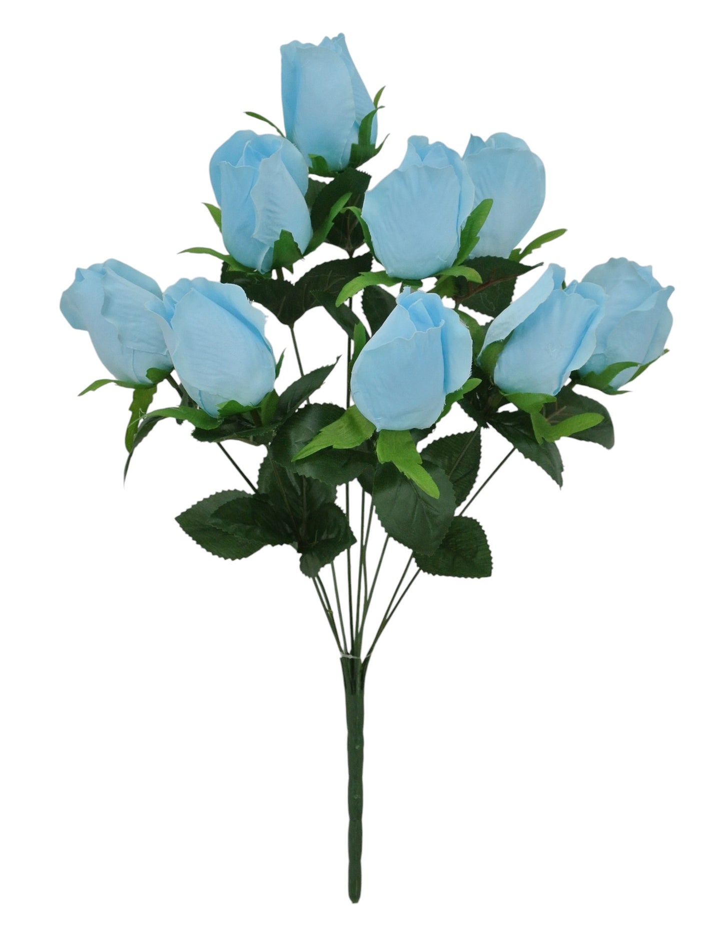 84804-L.BL | 20" | ROSE BUD BUSH X9 | LT. BLUE