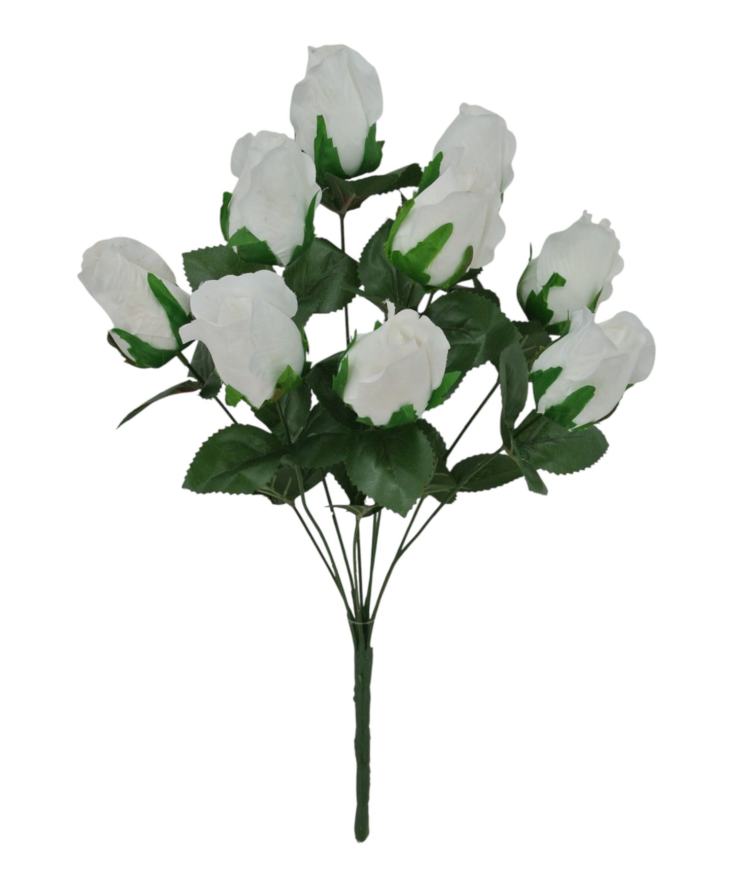 84804-WT | 20" | ROSE BUD BUSH X9 | WHITE