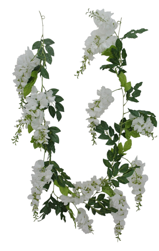 84820-WT | 6'L | WISTERIA GARLAND  | WHITE
