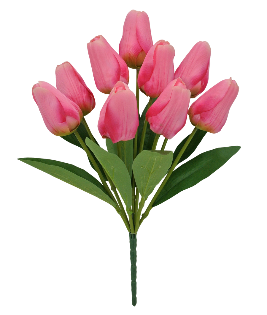 84888-PK | 18" | TULIP BUSH X9 | PINK - A&B Wholesale Market Inc