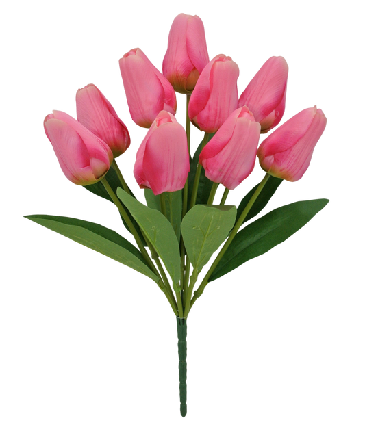 84888-PK | 18" | TULIP BUSH X9 | PINK - A&B Wholesale Market Inc