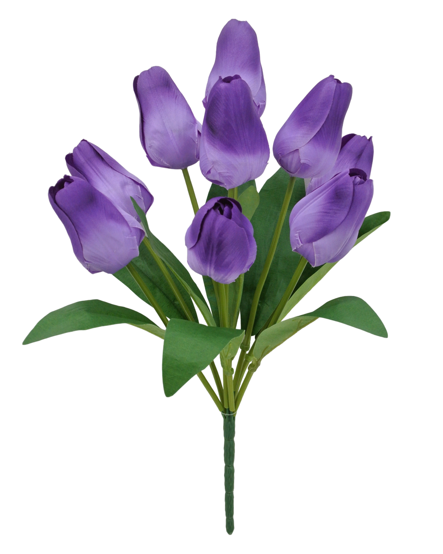 84888-PU | 18" | TULIP BUSH X9 | PURPLE - A&B Wholesale Market Inc