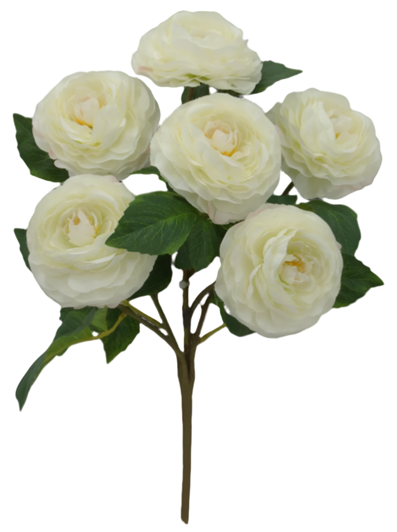 84894-CR | 19" | RANUNCULUS BUSH X6 | CREAM