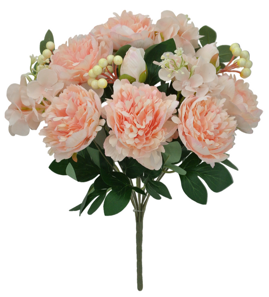 84955-BLUSH.PK | 18" | PEONY HYDRANGEA BUSH | BLUSH PINK