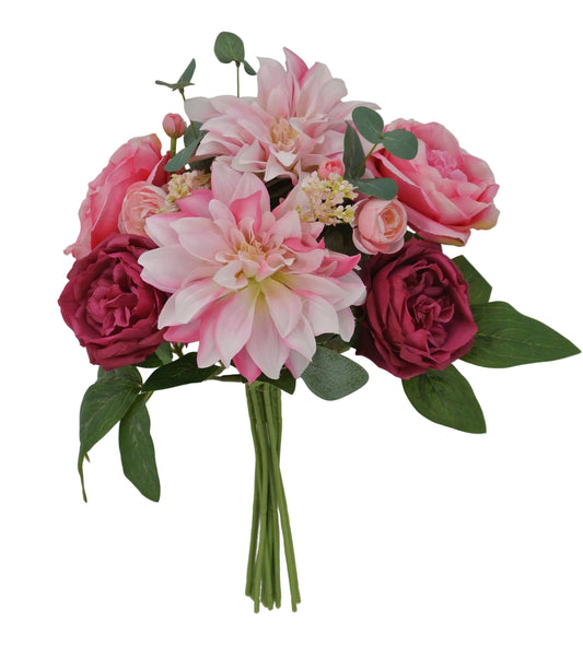 85028-PKFU | 16" | DAHLIA AUSTIN ROSE | PINK/FUCHSIA