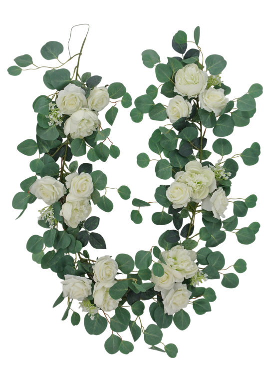 85034 |  6FT | ROSE PEONY EUCALYPTUS GARLAND