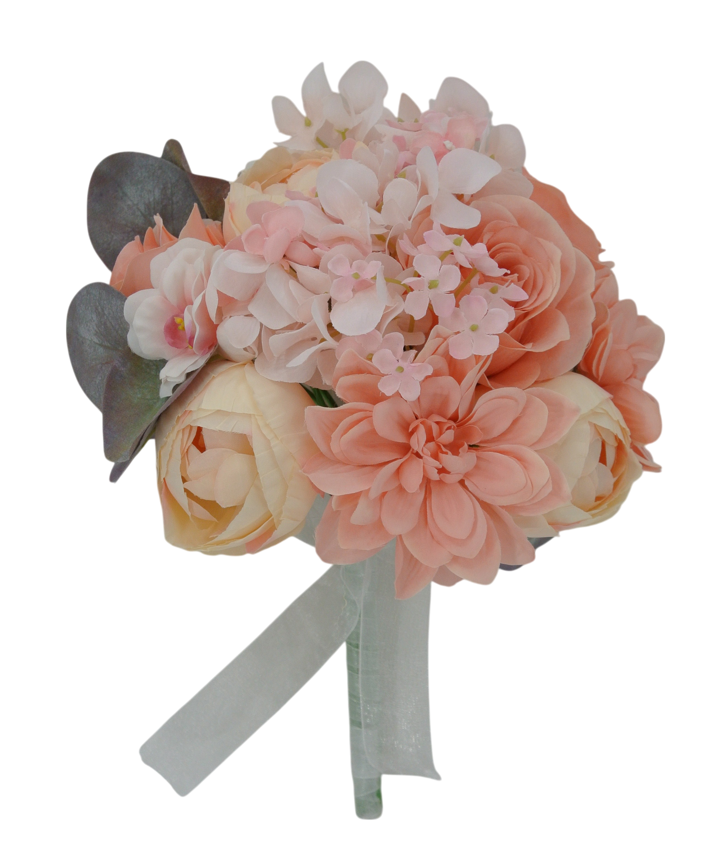 85038-PK|  12" | ROSE RANUNCULUS DAHLIA WEDDING BOUQUET  |  PINK