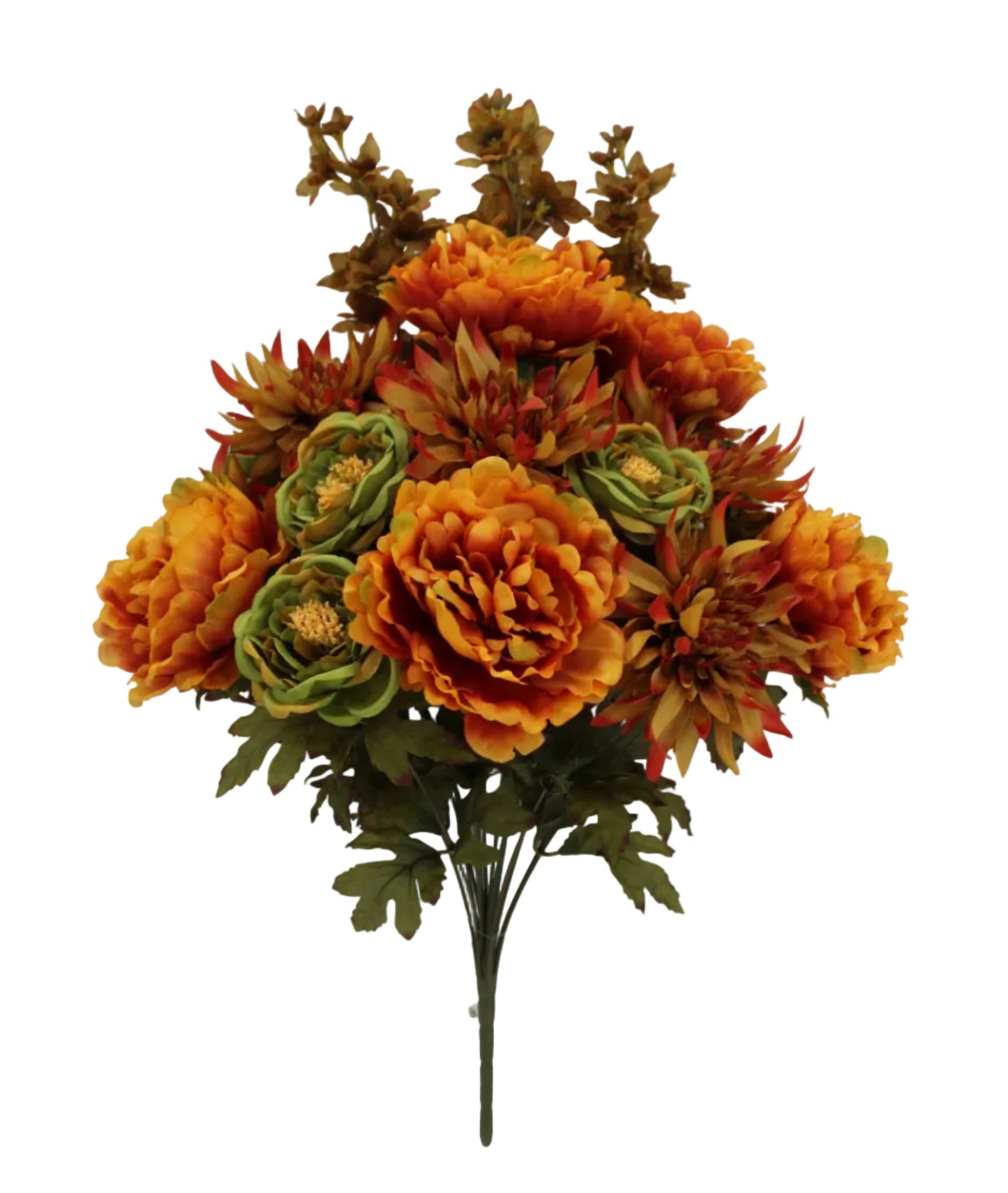 85205-GNGOLD | 27" | PEONY MUM ROSE | GREEN/GOLD