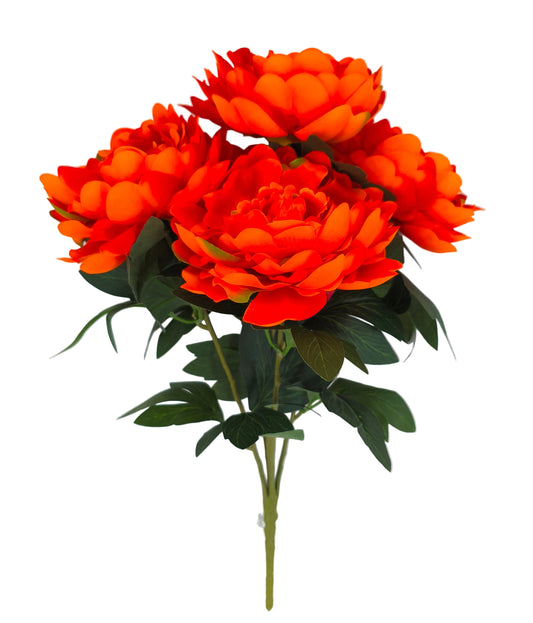 85212-OR | 19" | PEONY BUSH X5 | ORANGE