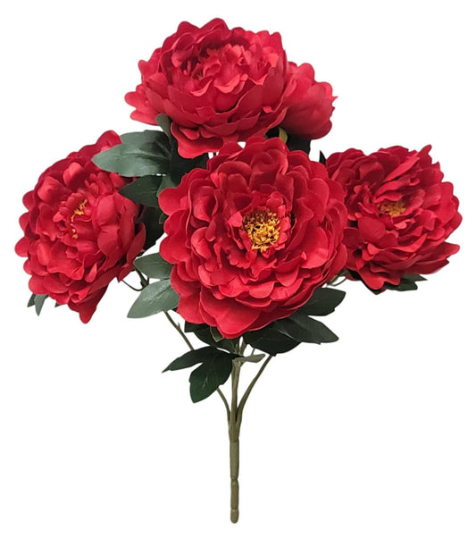 85212-RD | 19" | PEONY BUSH X5 | RED