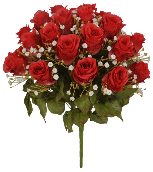 85331-RD | 16" | ROSE BUD BUSH X24 | RED