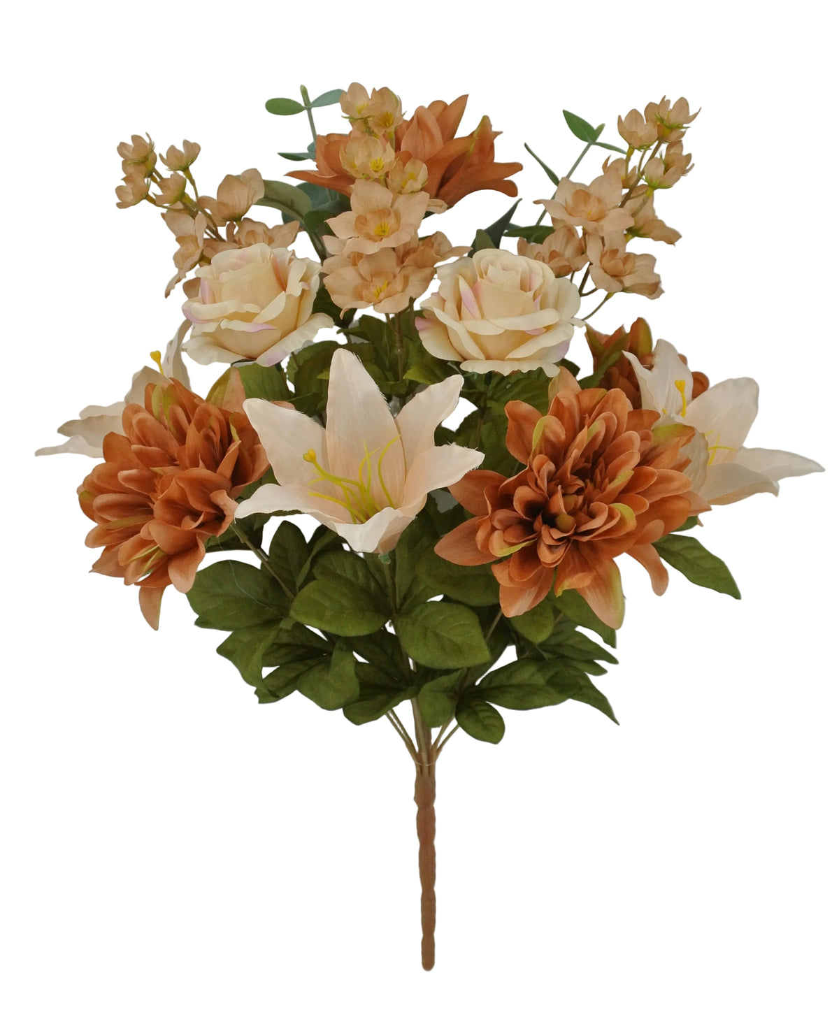 85339-BRNBEI | 21" | DAHLIA ROSE LILY | BROWN/BEIGE