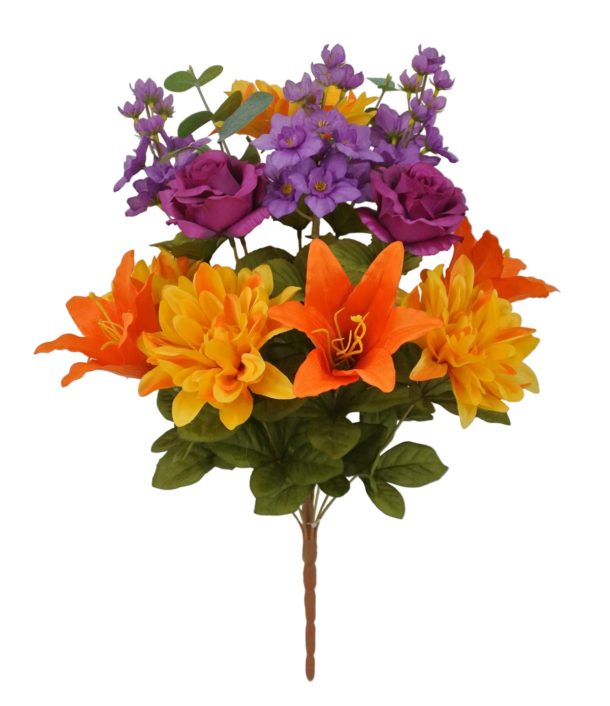 85339-ORYELPU | 21" | DAHLIA ROSE LILY | ORANGE/YEL/PURPLE